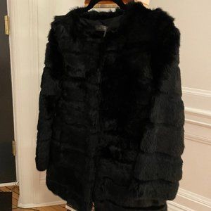 Love Token Carved Genuine Rabbit Fur Coat